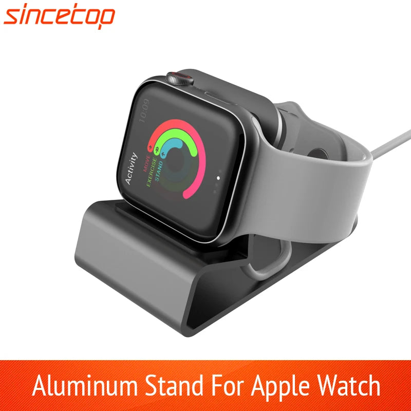 Aluminum Charger Stand for Apple Watch,Dock Station Charging Holder for iWatch Ultra 1 2/10/9/SE/8/7/6/5/4/3/2/1 Silicon Bracket